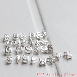 One Piece / 925 Sterling Silver / Alphabet / Charm / Letter 6*4mm