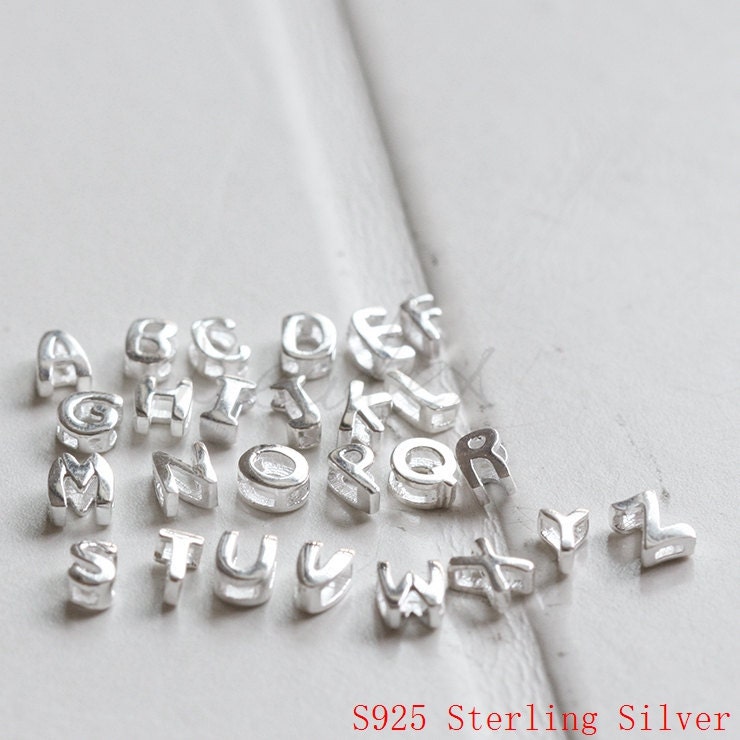 One Piece / 925 Sterling Silver / Alphabet / Charm / Letter