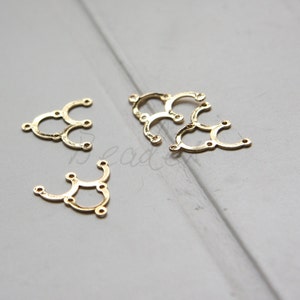 2 Pieces / Real Gold Plated / Earring Component / Brass Base / 1 to 3 Components 17x15mm (C1736//J392)