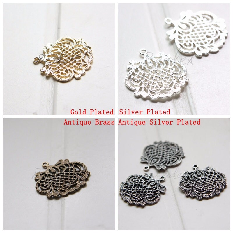 Brass Base / Filigree Flower / Flower / Charm (Z9676//I599A