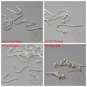2 Pieces (One Pair) / 925 Silver Sterling / Earring Findings / Earring Wire / Earring Post / Earring Hook (SS001)