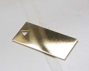 One Piece / Real Gold Plated / Brass Base / Pendant / Charm / Rectangle (C3096/G958)