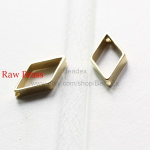 40 Pieces / Raw Brass / Brass Base / Finding / Diamond / Bead Frame 14.5x8mm (C1892//S146)