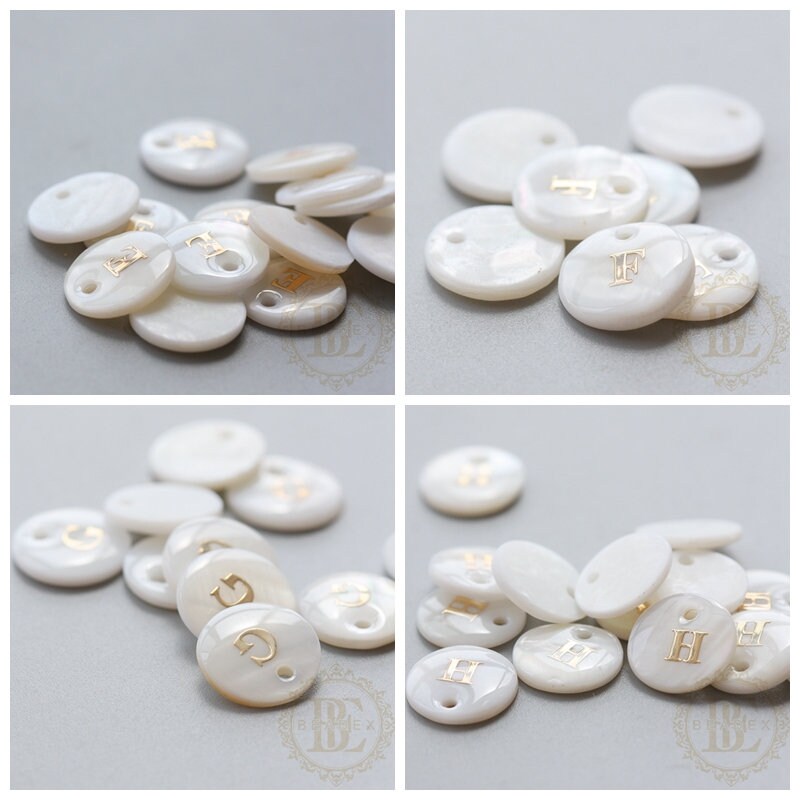 Natural Shell With Gold Alphabet Charm Alphabet Letter - Etsy