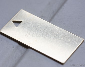 6 Pieces / Raw Brass / Brass Base / Pendant / Charm / Rectangle (C3096//P428)