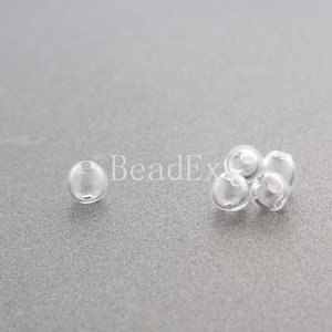6 Pieces / Hand Blown / Hollow Glass Beads / Near Round / Clear / 6-9mm (17H7/G87)