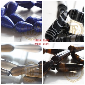 2 Pieces / Semiprecious Stone / Gemstone / Teardrop / Tear Drop / Colored Stone (G25BC)