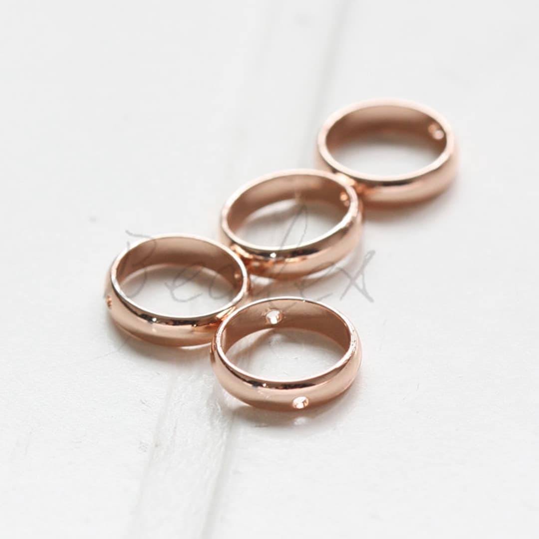 2 Pieces / Rose Gold Plated / Real Rose Gold / Brass Base / Bead Frame