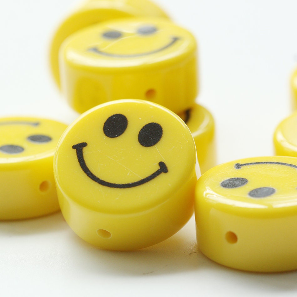Resin Smile Face Spacer - Yellow (C4499) - Etsy