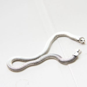 One Piece / Oxidized Silver Plated / Real Silver / Brass Base / Snake Chain / Hand Linked Chain (4.0SHK)