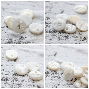Natural Shell with Silver Alphabet Charm - Alphabet - Letter - Round 11mm (G44B)