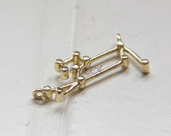 2 Pieces / Zodiac / Leo / Gold Plated / Real Gold / Brass Base / Charm (C1163//G818)
