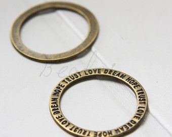 12pcs / Ring / Loop / Antique Brass Tone / Base Metal / Charm / 36mm (Z11121//K43)