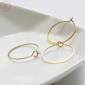 20 Pieces / Raw Brass / Earring Hooks / Earring Wire / Circle / Hammered / Hoop 20*0.7mm (C4298)