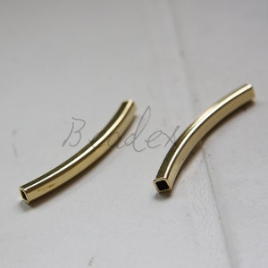 6 Pieces / Raw Brass / Brass Base / Square Tube / 4*4*45mm  (C3297//-F72)
