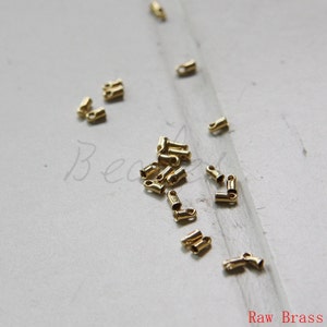 200pcs / Raw Brass / Leather End / Tube / Snake Chain Endings 1.2mm (C3306//F96)