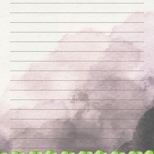 May include: Watercolor stationery with a garden theme. The top of the page has the word "Date:" followed by a line. The bottom of the page features a row of carrots with green tops. The background has a watercolor wash of purple and gray.