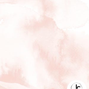 May include: Abstract watercolor background in soft pink and white hues. The design features blended washes of color, creating a dreamy and artistic effect. A circular logo with the initials "JR" and the text "Les cr&eacute;ations JJ" is in the bottom right corner.