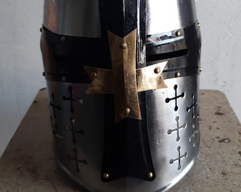 Crusader Helmet - Medieval Knight Templar Armor - Helm Replica