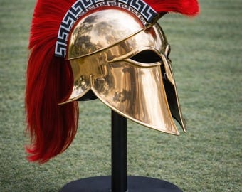 コリント式青銅兜｜古代ギリシャ重装歩兵鎧レプリカ（赤い馬毛の飾り