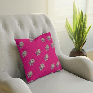 Vibrant Floral Cushion - Cozy Home Decor, Throw Pillow for Living Room, Bed, Gifts for Her, Bright Floral Design
