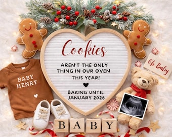Christmas Pregnancy Announcement Digital Template, Holidays Baby Reveal | Christmas Baby Reveal Template |Editable Digital Download