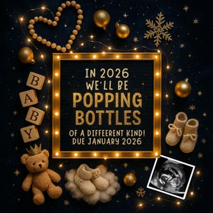 New Years Pregnancy Announcement Digital, Editable New Year Baby Reveal 2026, Gender Neutral Baby Announcement Template, Social Media Reveal
