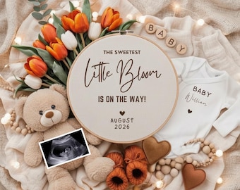 Spring Pregnancy Announcement, Floral Baby Announcement, Pregnancy Announcement Digital, Spring Pregnancy Reveal Ideas, Instant Download