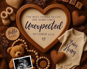 Anuncio de embarazo inesperado: Plantilla editable para redes sociales (descarga digital)