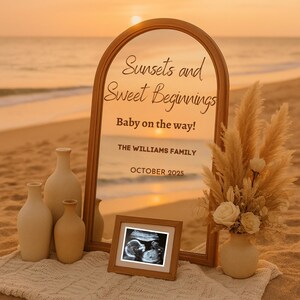Strand Schwangerschaftansage: Bearbeitbare Baby offenbaren Vorlage (digitaler Download)