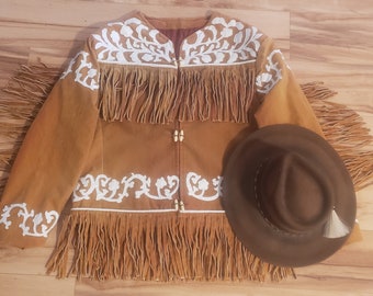 vintage 60s 70s velvet velour embroidered fringe mariachi western jacket M L Mexico Mexican southwestern cowboy cowgirl ranchwear glam