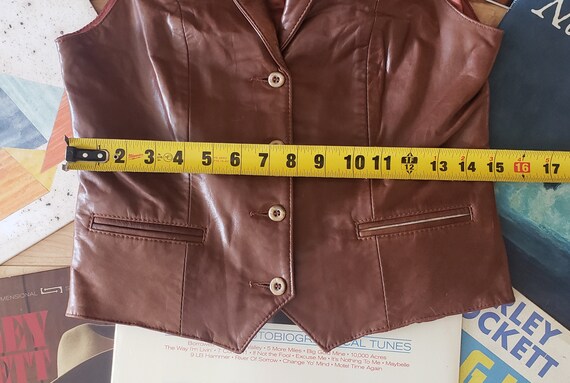 vintage 70s 1970's buttery soft REMY leather west… - image 7