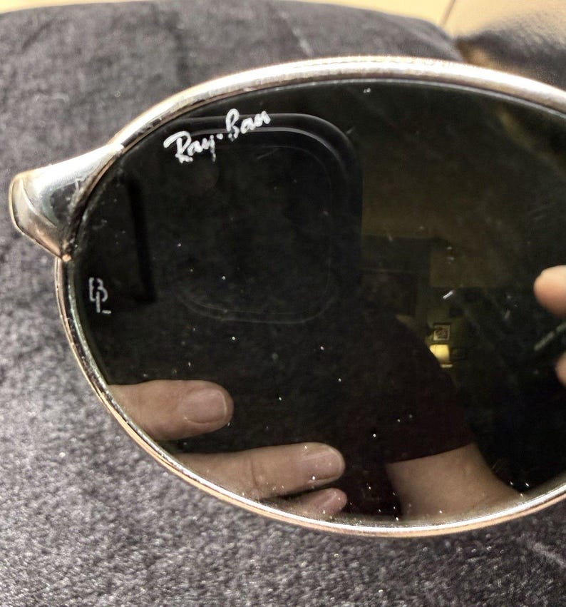 Vintage B&L Ray-Ban W2839 PRAS Oval Sunglasses BL Etched Lenses Made In USA image 4
