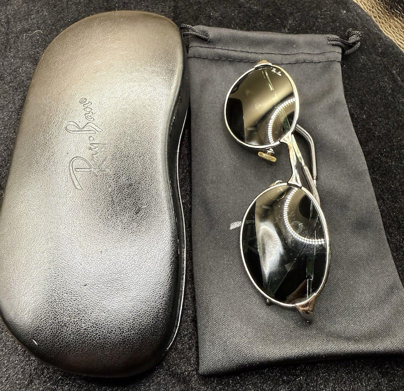 Vintage B&L Ray-Ban W2839 PRAS Oval Sunglasses BL Etched Lenses Made In USA image 9