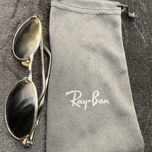 Vintage B&L Ray-Ban W2839 PRAS Oval Sunglasses BL Etched Lenses Made In USA image 7