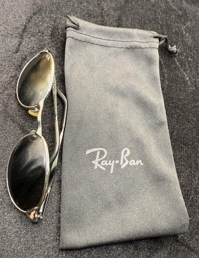 Vintage B&L Ray-Ban W2839 PRAS Oval Sunglasses BL Etched Lenses Made In USA image 7
