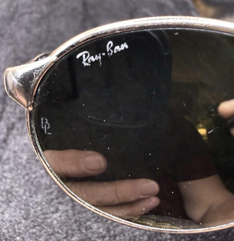 Vintage B&L Ray-Ban W2839 PRAS Oval Sunglasses BL Etched Lenses Made In USA image 5