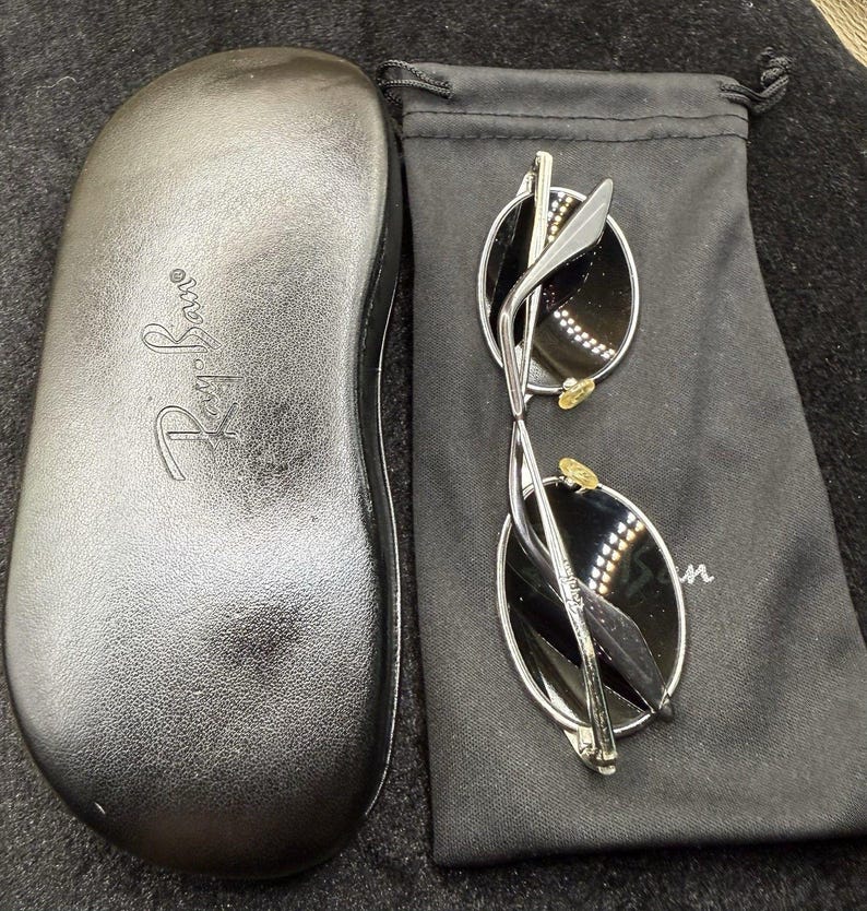 Vintage B&L Ray-Ban W2839 PRAS Oval Sunglasses BL Etched Lenses Made In USA image 8