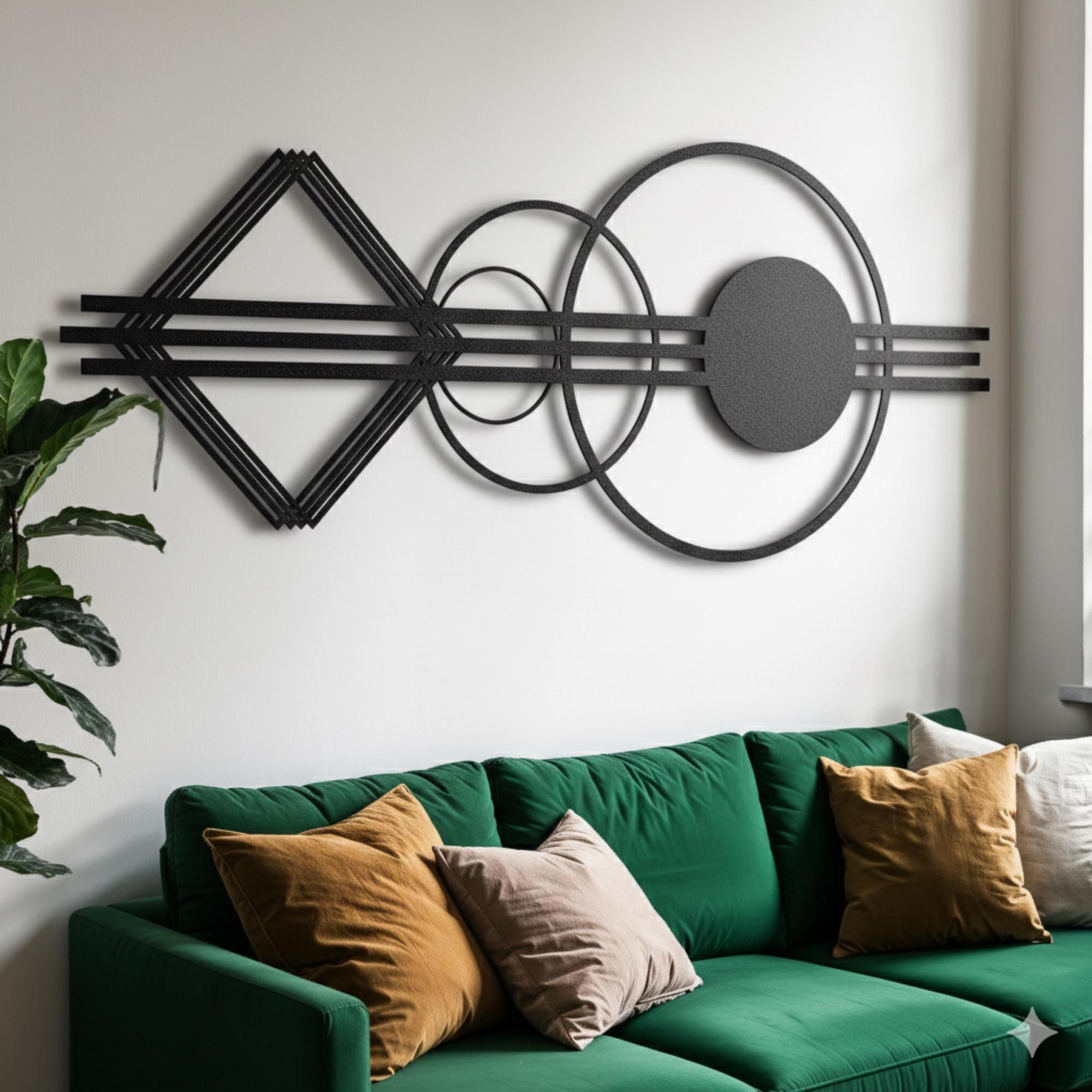 Geometric 3D Metal Wall Art - Modern Home Decor - Minimalist Office ...