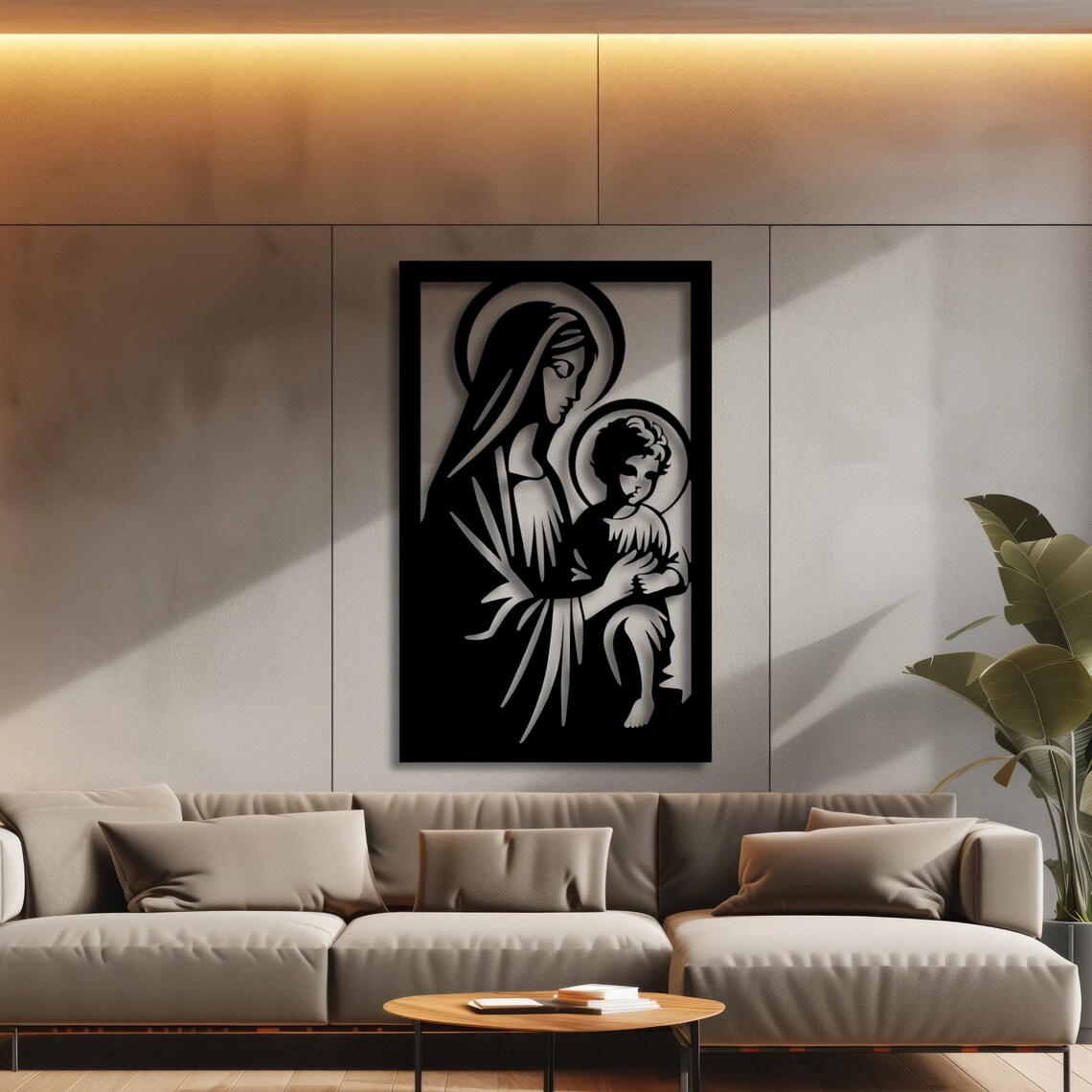 Virgin Mary Metal Wall Art: Modern Religious Home Decor - Etsy