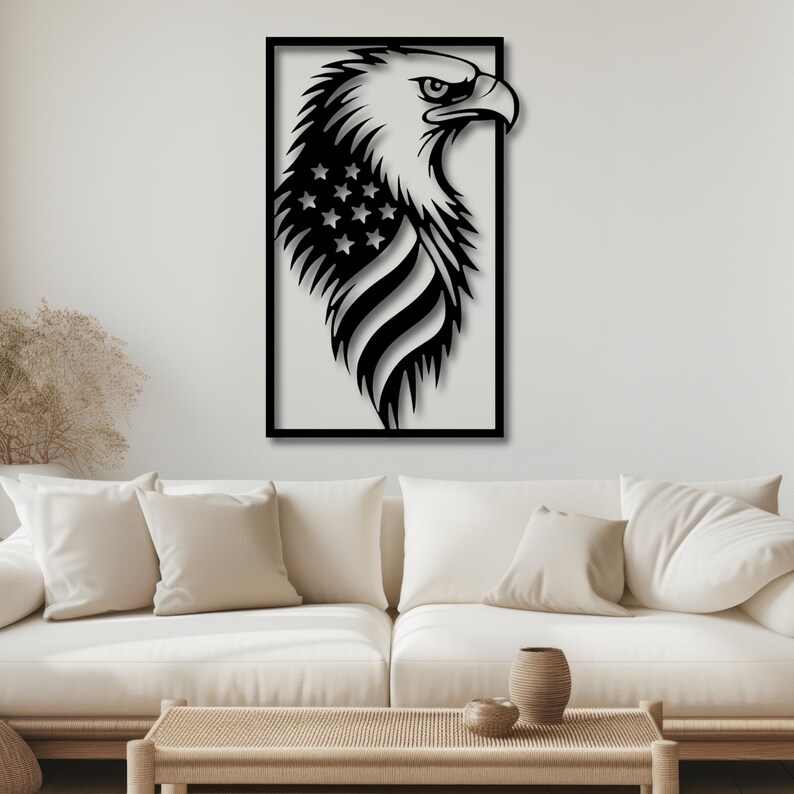 Metal American Eagle Wall Art - Patriotic USA Flag Decor - American ...