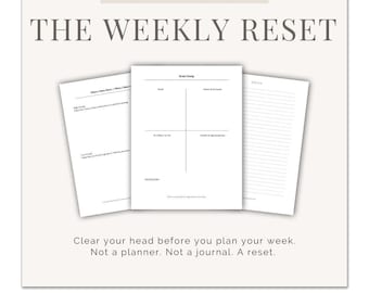 The Weekly Reset - Printable Reset Pages & Anxiety Worksheets for Adults