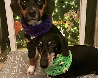 Dog Scarf with Buttons Clothing Knit Crochet