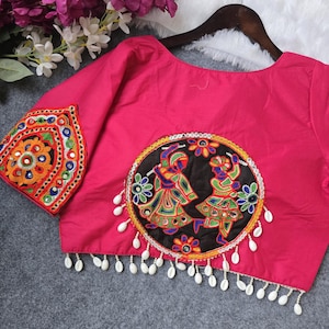 Navratri Special Blouse Design, Latest Designer Blouse with Embellishments Designed for Navratri Festival, Traditional Blouse
