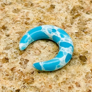 ラリマー宝石セプタムピンチャー トライバル ピアス、タスク ジュエリー、ハンドメイド サイズ 12g ～ 15 mm、さらにカスタマイズ可能。