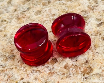 Pair of Red Quartz Gemstone Ear Plugs, Ear tunnels, Handmade Size 8g to 60mm, More Customise Available.