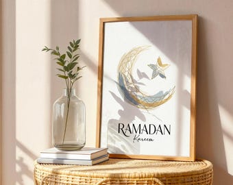 Ramadan Månstjärnkonst, Islamisk Heminredning (Digital Nedladdning)