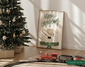 Nyckfullt jultryck | Väggkonst för barnrum, barnkammare (PDF och JPEG)