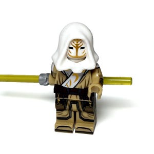 Garde du temple Jedi Figurine Star Wars personnalisée, masque du sanctuaire de Coruscant, sabre laser, figurine Clone Wars de brochet