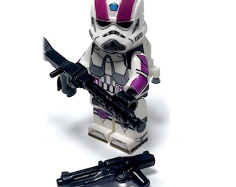 Ingeniero clon del 21.º Cuerpo Nova, minifigura personalizada de Star Wars, soldado clon morado, marine galáctico